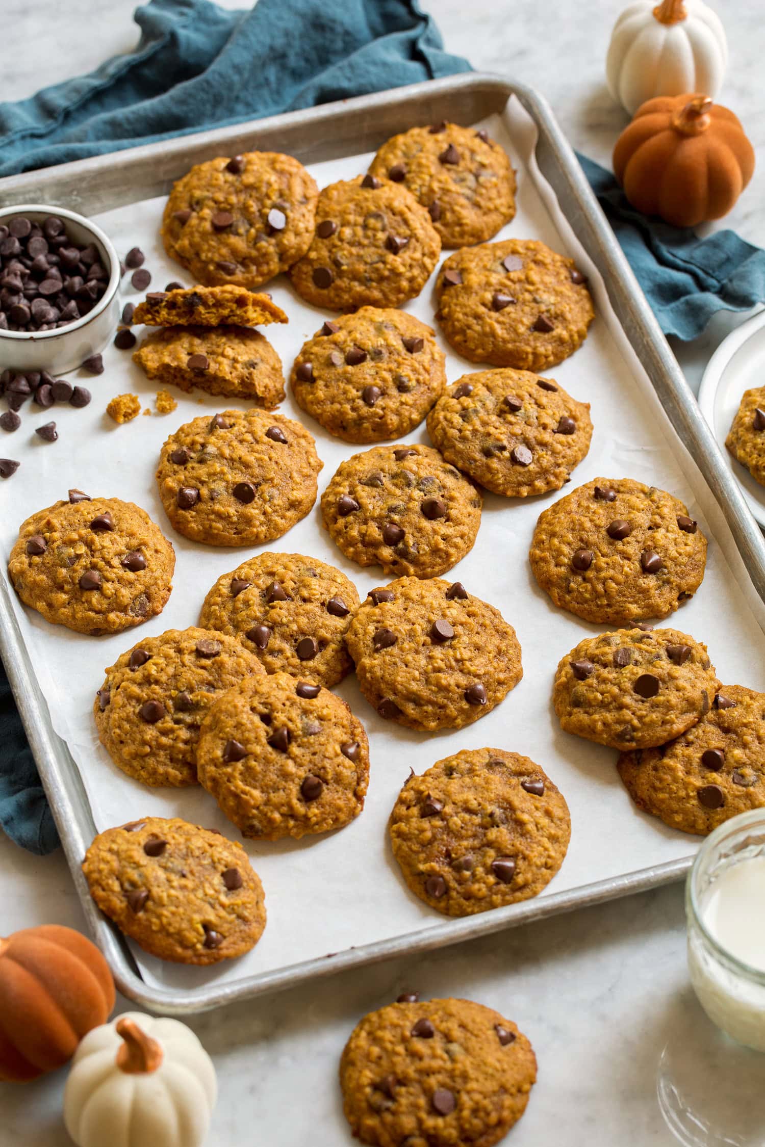 Pumpkin Oatmeal Chocolate Chip Cookies