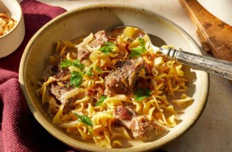 French Onion Beef and Noodles