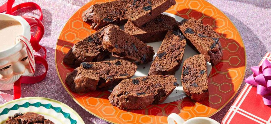 Double Chocolate Biscotti with Cherries