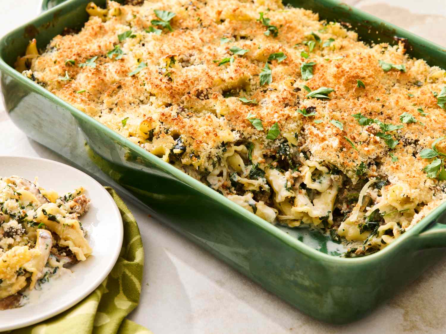 Stuffed Mushroom Pasta Bake