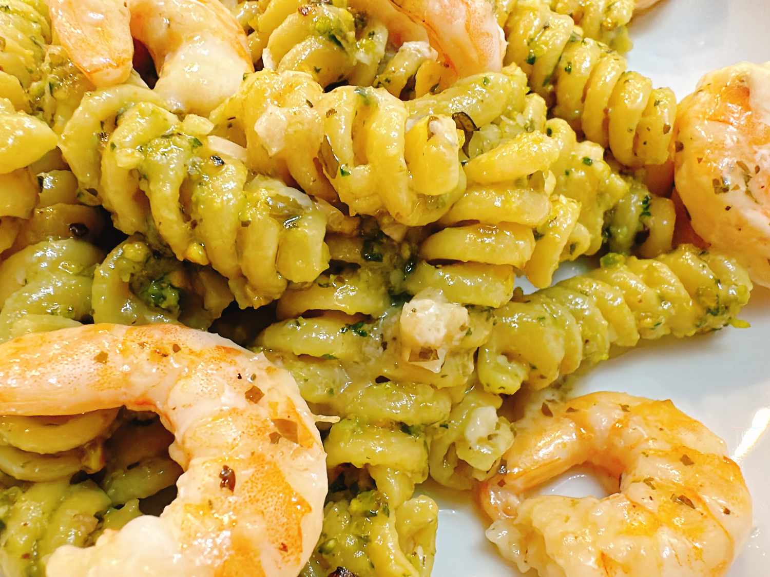 Pistachio Pesto Pasta with Shrimp