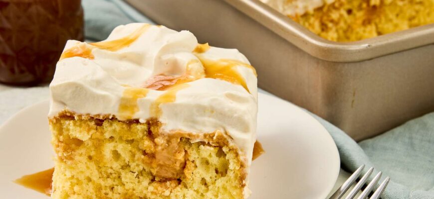 Salted Caramel Irish Cream Poke Cake