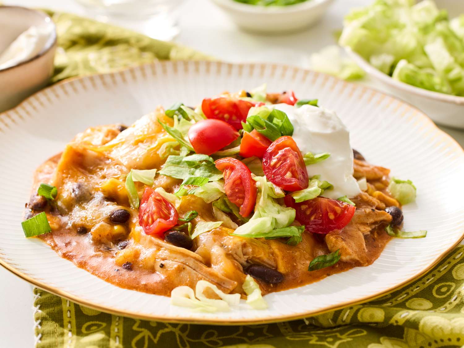 Slow Cooker Chicken Enchilada Casserole