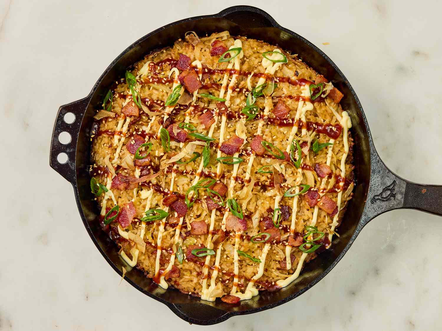 Okonomiyaki-Inspired Crispy Rice