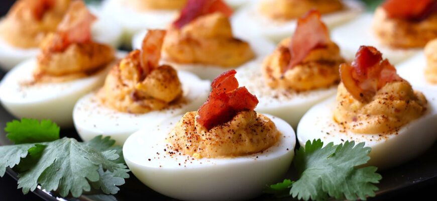 Chipotle Bacon Deviled Eggs