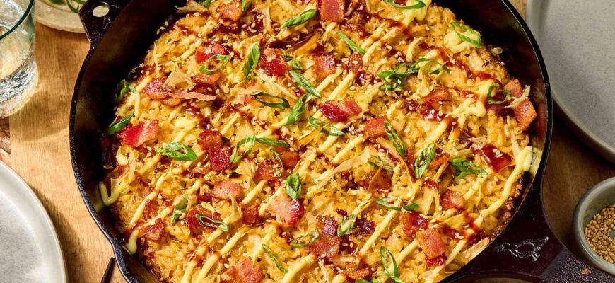 Okonomiyaki-Inspired Crispy Rice