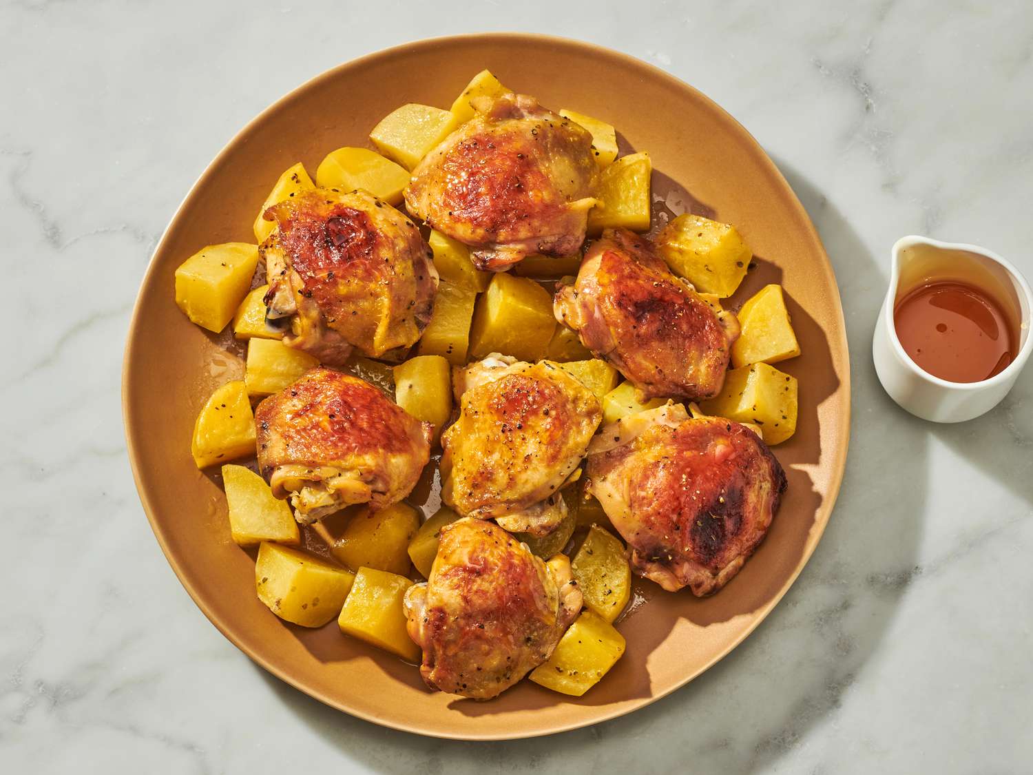 Greek Honey Mustard Roast Chicken and Potatoes