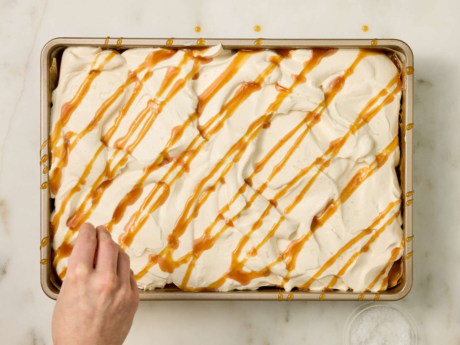 Salted Caramel Irish Cream Poke Cake