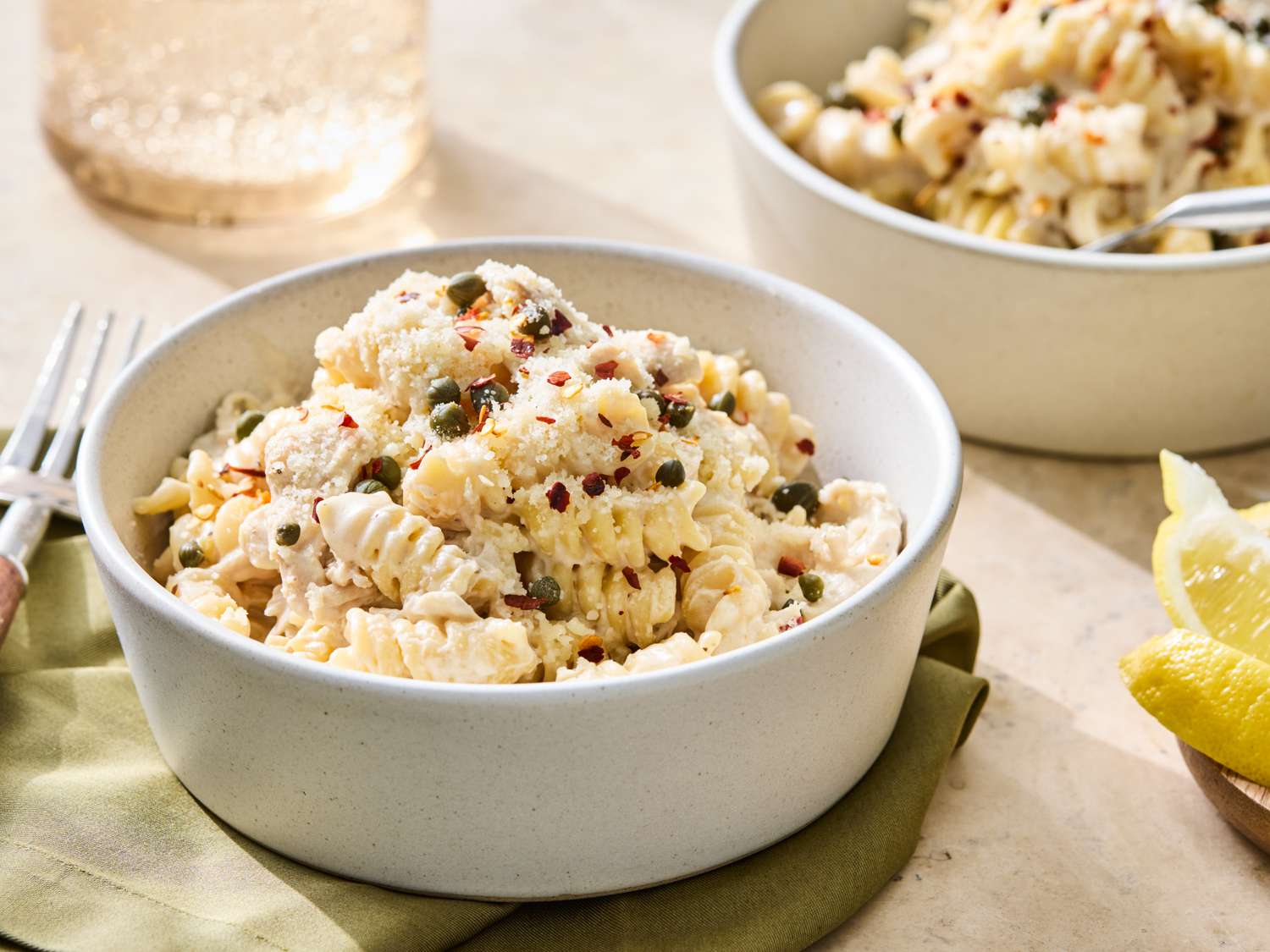 Crockpot Caesar Chicken Pasta