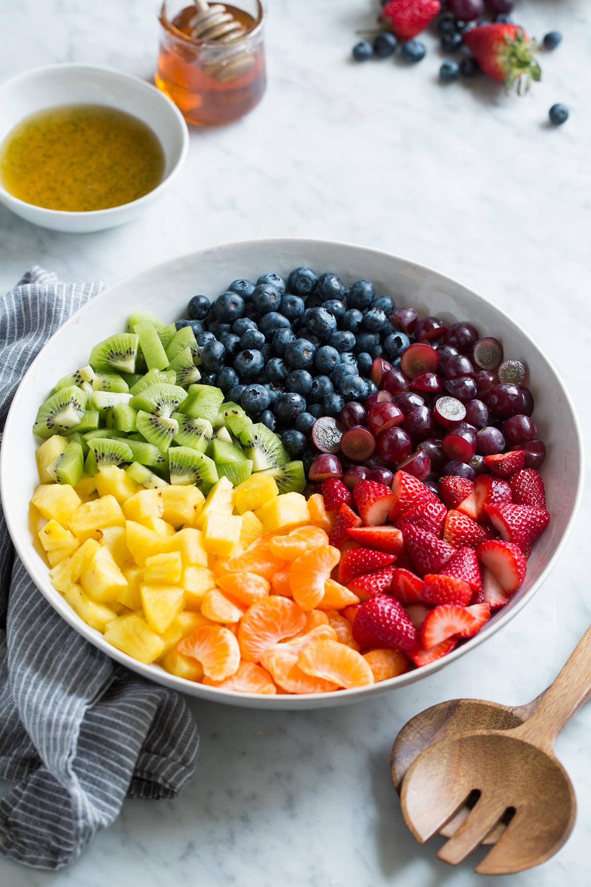 Honey Lime Rainbow Fruit Salad