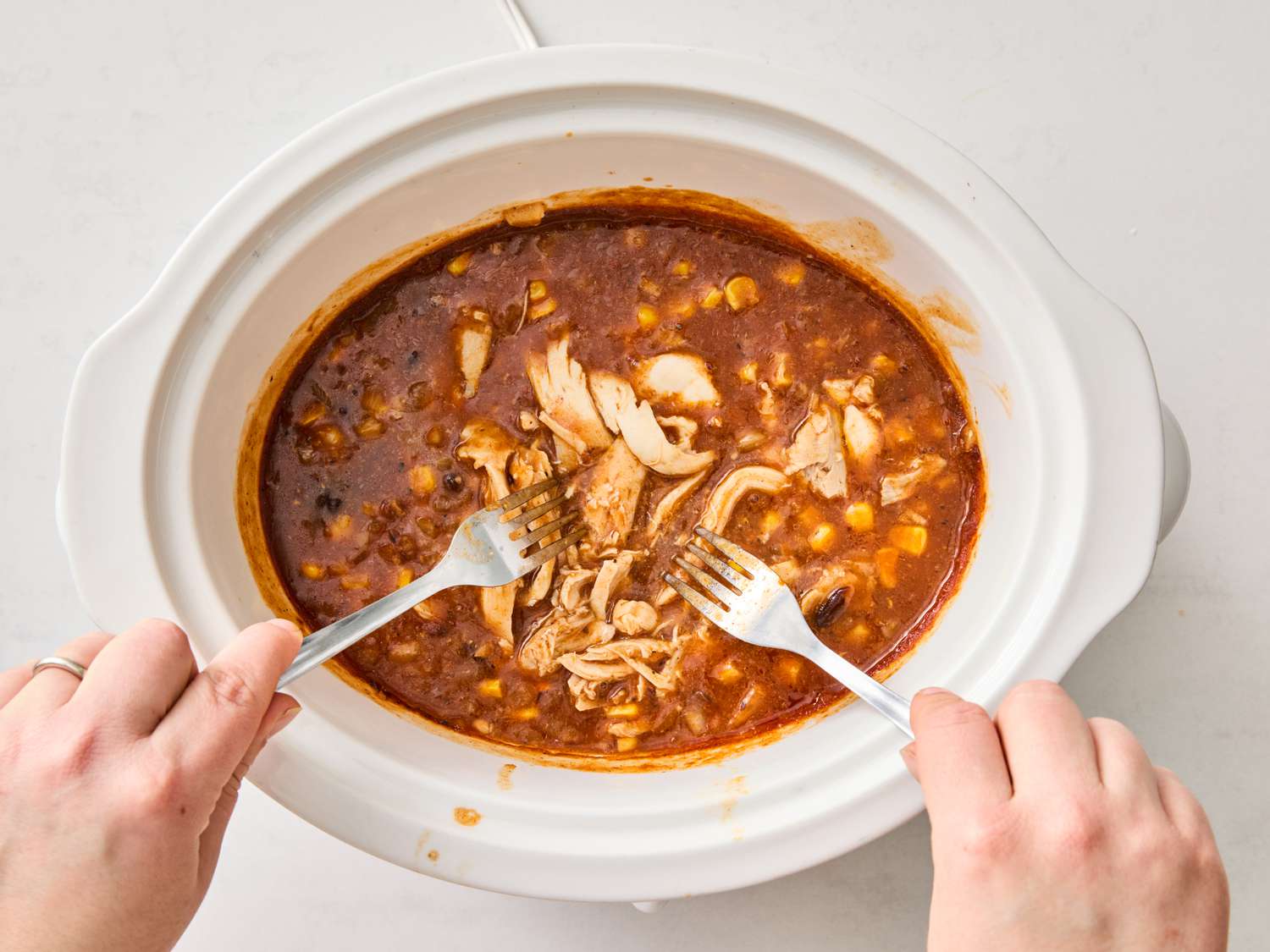 Slow Cooker Chicken Enchilada Casserole