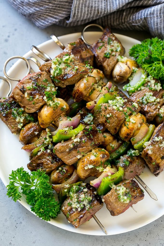 Steak Kabobs with Garlic Butter