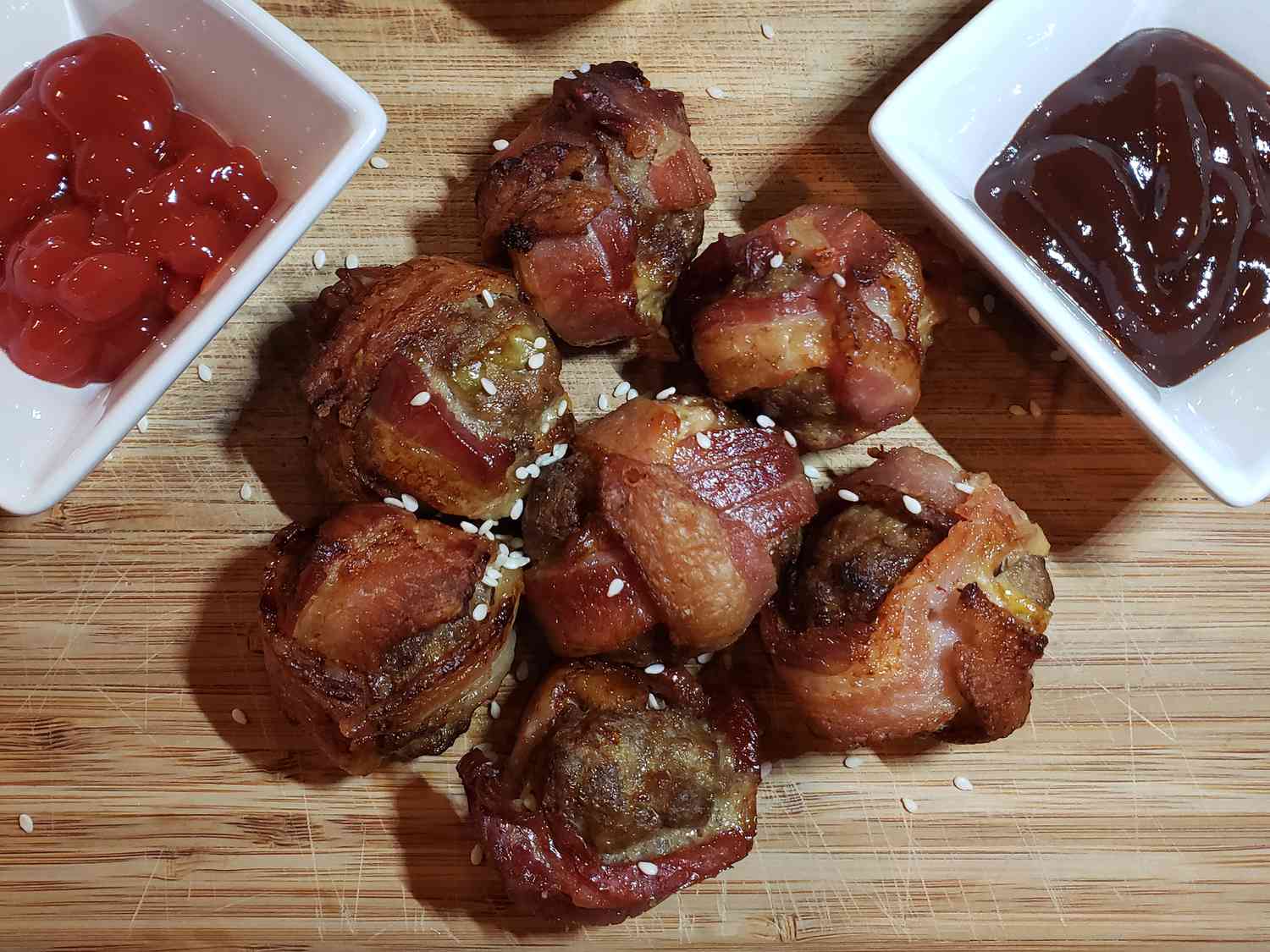 Bacon Wrapped Cheeseburger Bites