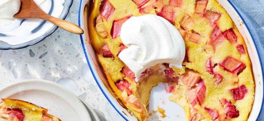 Rhubarb-Buttermilk Clafoutis