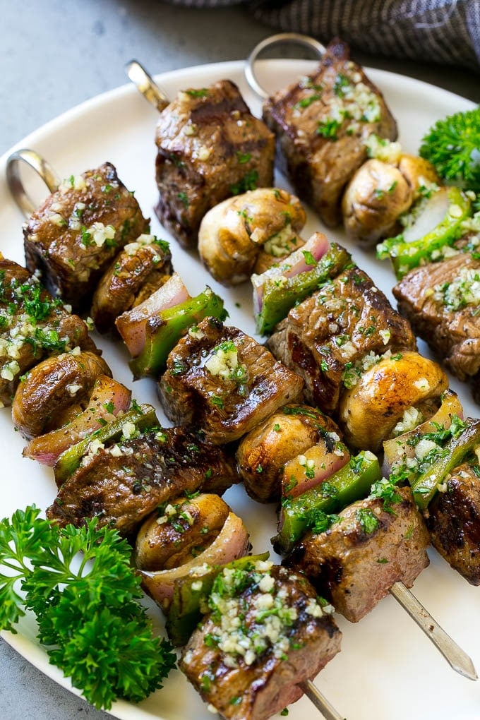 Steak Kabobs with Garlic Butter