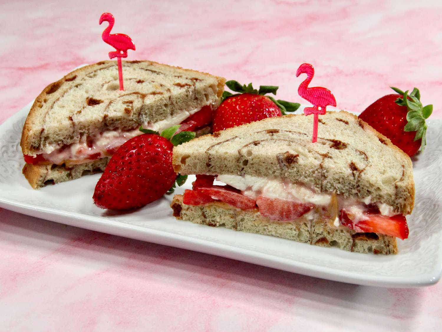 Cream Cheese and Peanut Butter Strawberry Sandwich