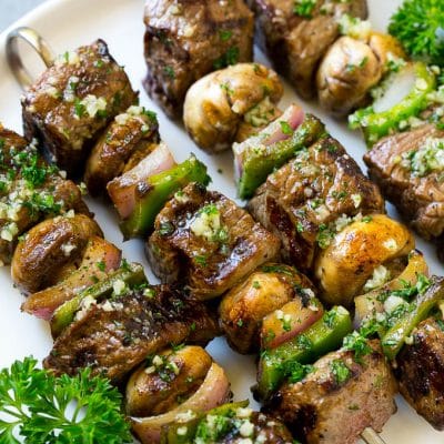 Steak Kabobs with Garlic Butter