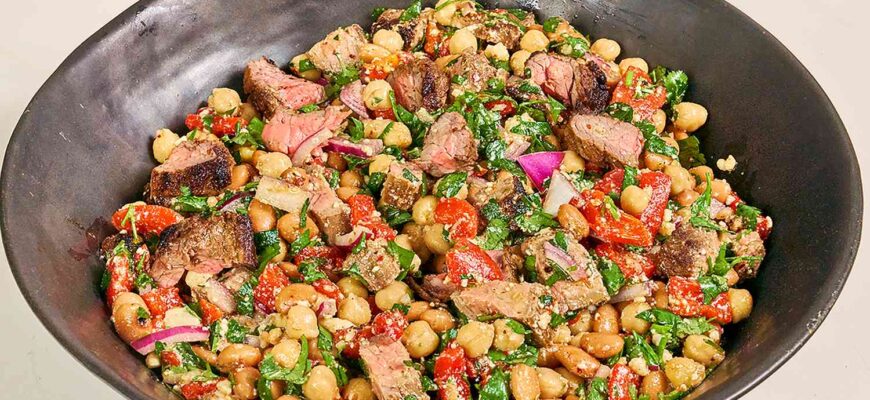 Steak Chimichurri Dense Bean Salad