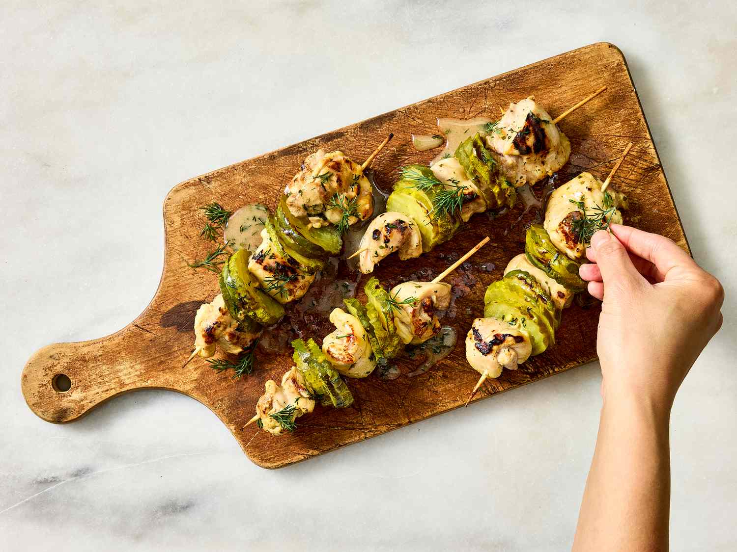 Dill Pickle Chicken Skewers