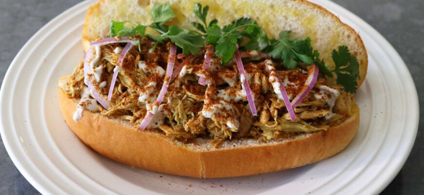 Pulled Chicken Shawarma Sandwich
