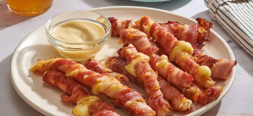 2-Ingredient Bacon-Wrapped Mozzarella Sticks