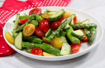 Asparagus, Cucumber, and Tomato Salad with Sesame Soy Vinaigrette