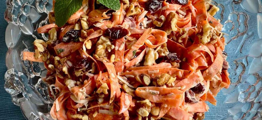 Coconut Cranberry Carrot Ribbon Salad